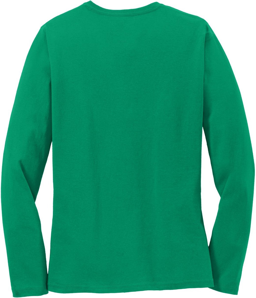Front View of Kelly Port & Co Women's Long Sleeve Core Cotton Tee. LPC54LS