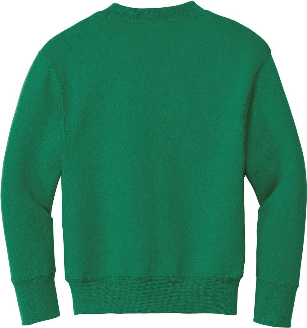 Front View of Kelly Port & Co Youth Core Fleece Crewneck Sweatshirt. PC90Y