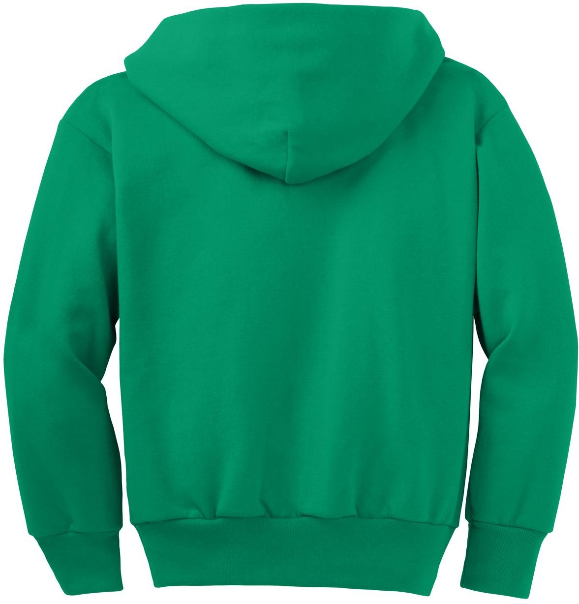 Front View of Kelly Port & Co Youth Core Fleece Full-Zip Hooded Sweatshirt. PC90YZH