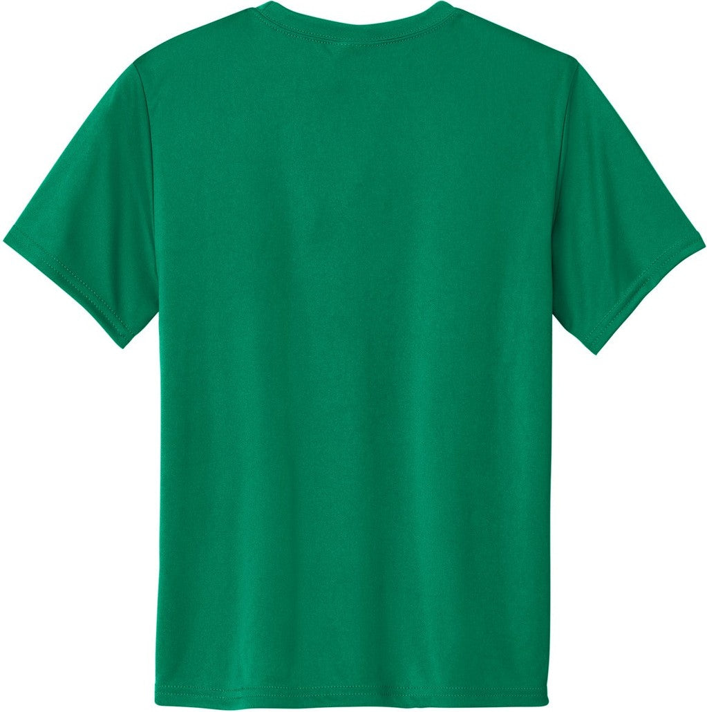 Rear View of Kelly Port & Co Youth Performance Tee. PC380Y