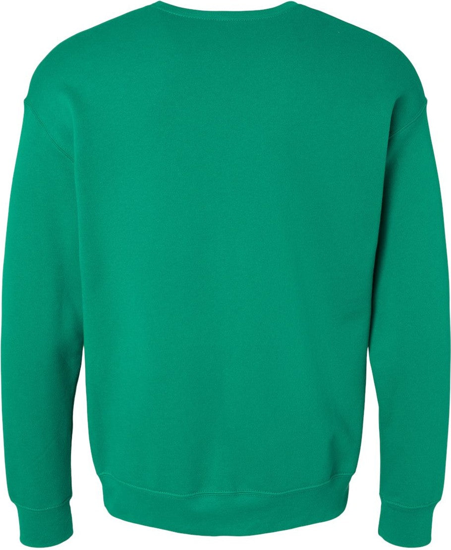 Front View of Kelly Sponge Fleece Drop Shoulder Crewneck Sweatshirt - 3945