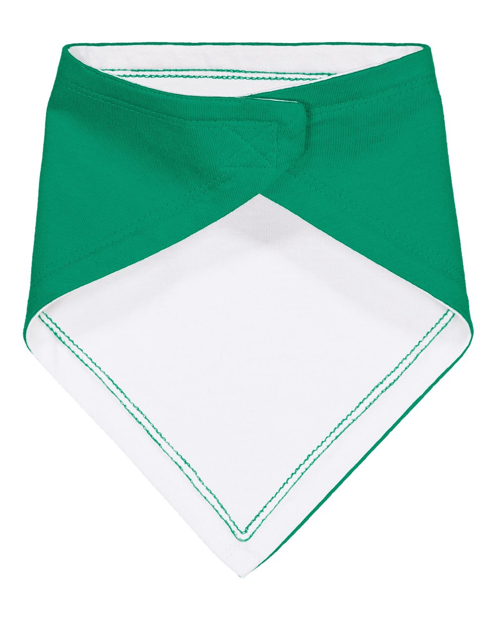 Rear View of Kelly/ White Premium Jersey Bandana Bib - 1012