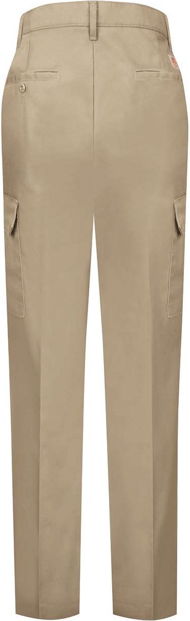 Front View of Khaki - 28I Women's Industrial Cargo Pants - PT89