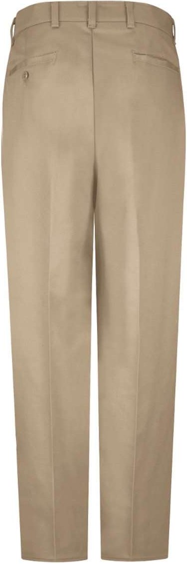 Front View of Khaki - 30I Wrinkle-Resistant Cotton Work Pants Odd Waist Sizes - PC20ODD