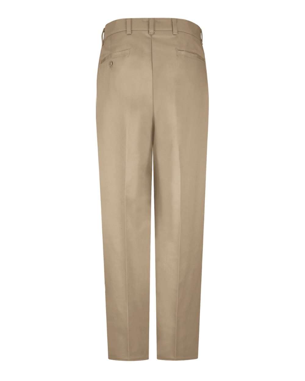 Front View of Khaki - 32I Wrinkle-Resistant Cotton Work Pants Odd Waist Sizes - PC20ODD