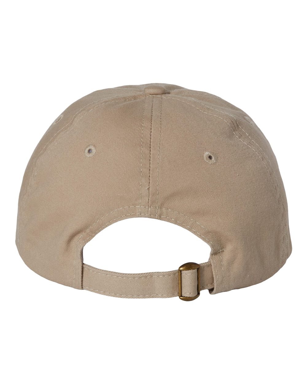 Rear View of Khaki Bio-Washed Classic Dad Hat - VC300A