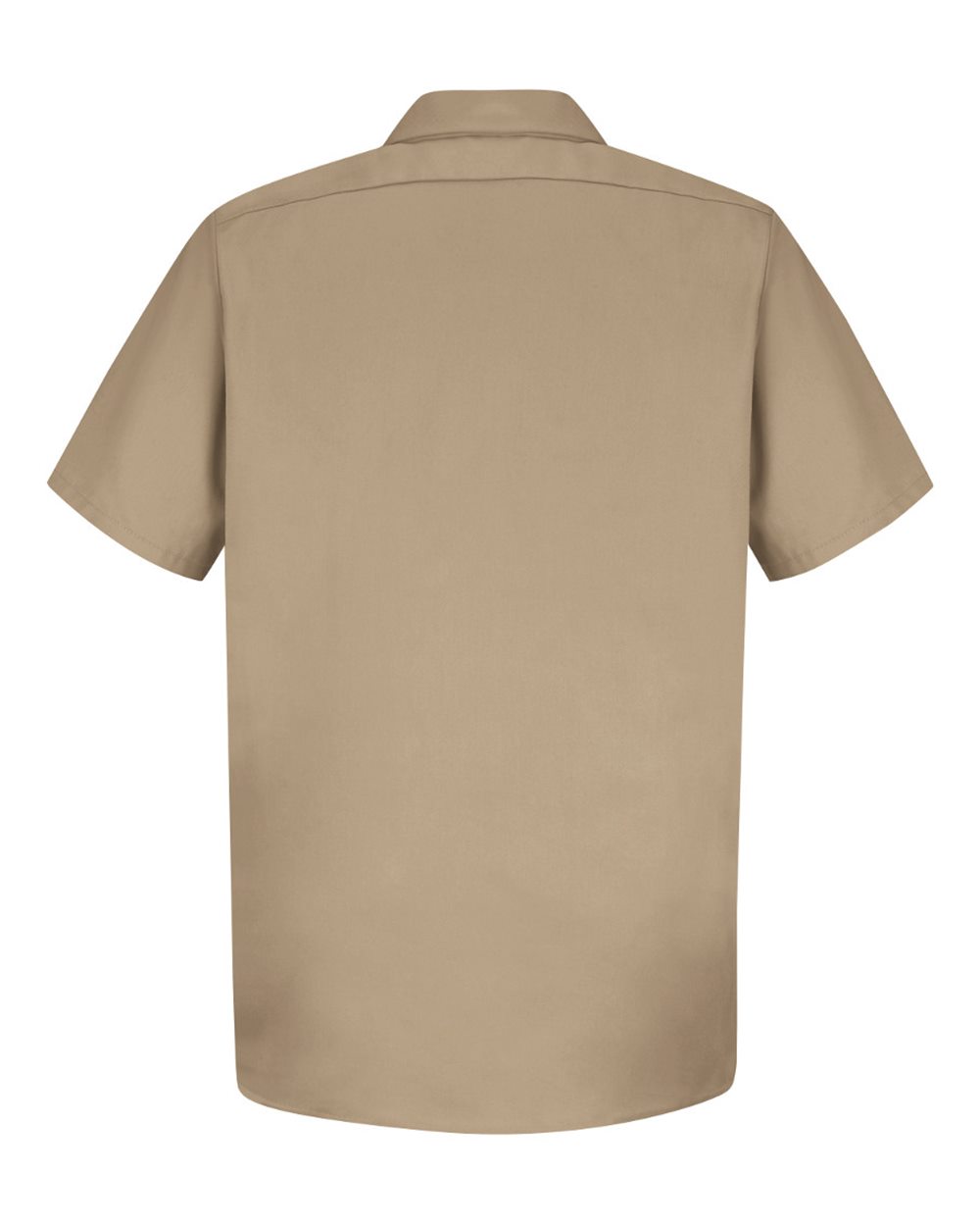 Front View of Khaki Cotton Short Sleeve Uniform Shirt - SC40