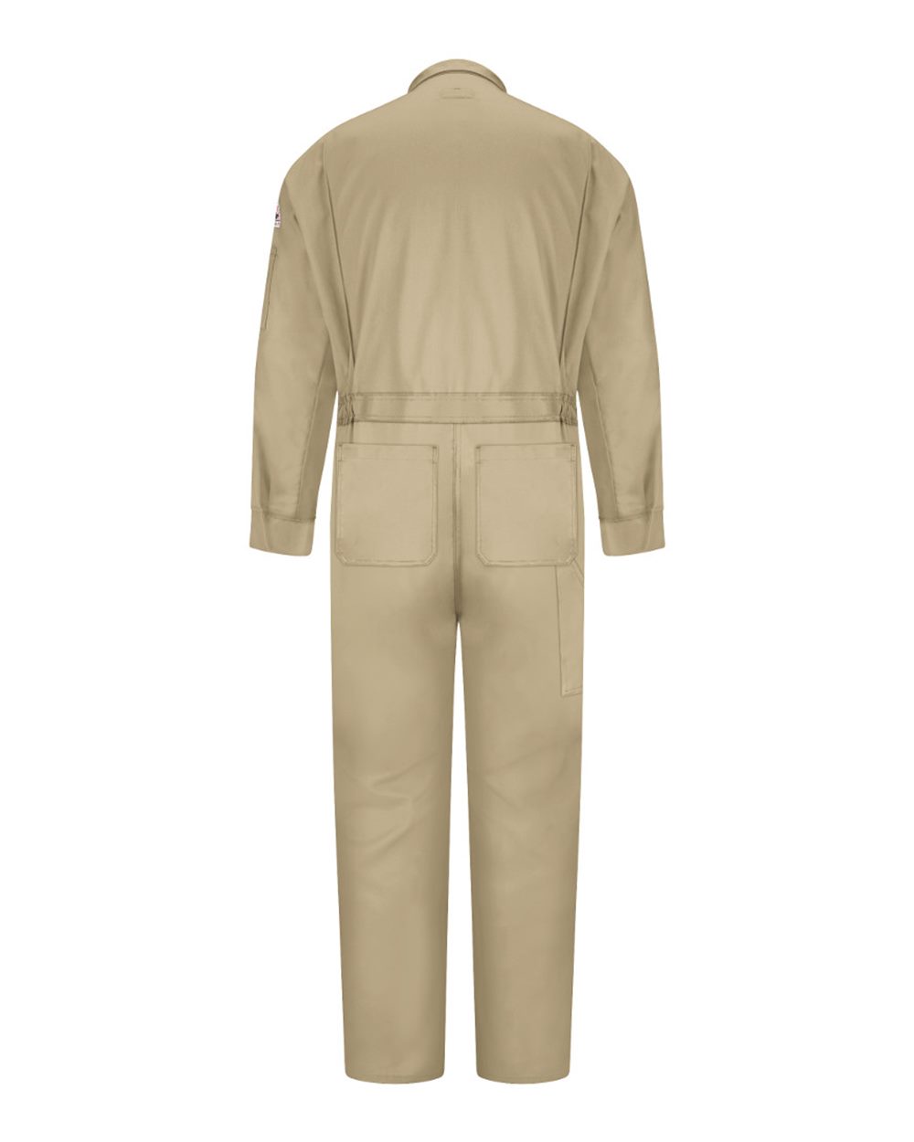 Rear View of Khaki Deluxe Coverall - Tall Sizes - CLD4T