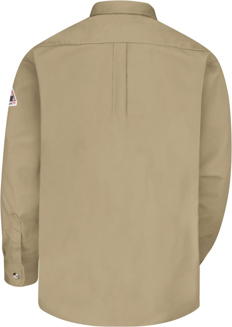 Front View of Khaki Dress Uniform Shirt - Excel FR ComforTouch - 7 oz. - SLU2