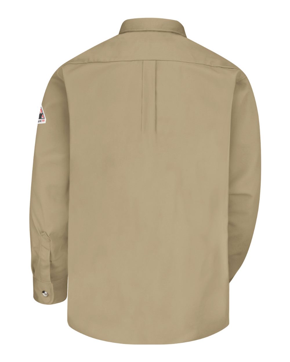 Rear View of Khaki Dress Uniform Shirt - Excel FR ComforTouch - 7 oz. - Tall Sizes - SLU2T