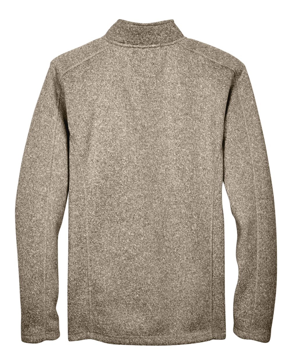 Front View of Khaki Heather Men's Bristol Full-Zip Sweater Fleece Jacket - DG793