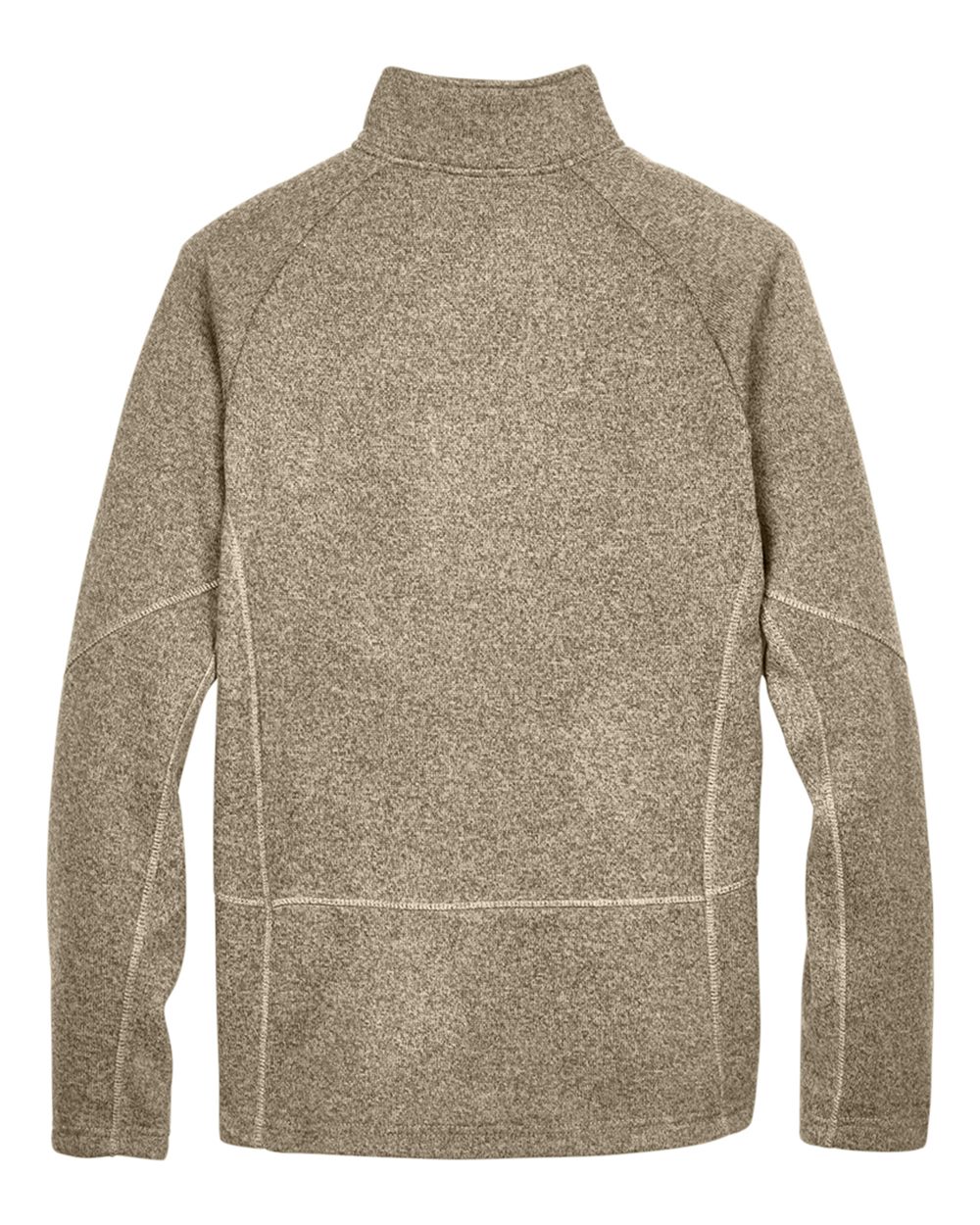Front View of Khaki Heather Unisex Bristol Sweater Fleece Quarter-Zip Pullover - DG792