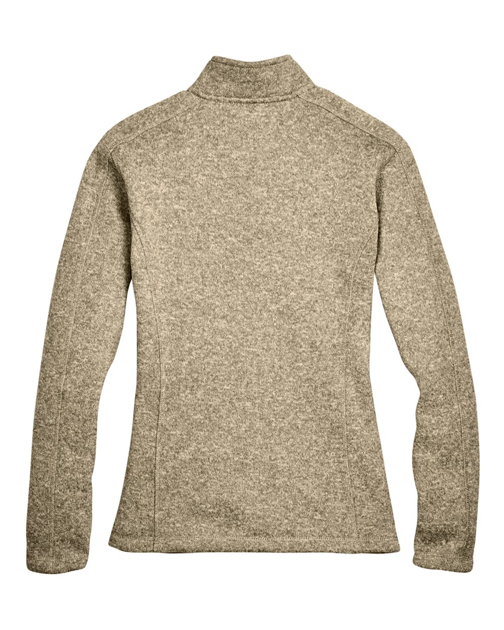 Front View of Khaki Heather Women's Bristol Full-Zip Sweater Fleece Jacket - DG793W