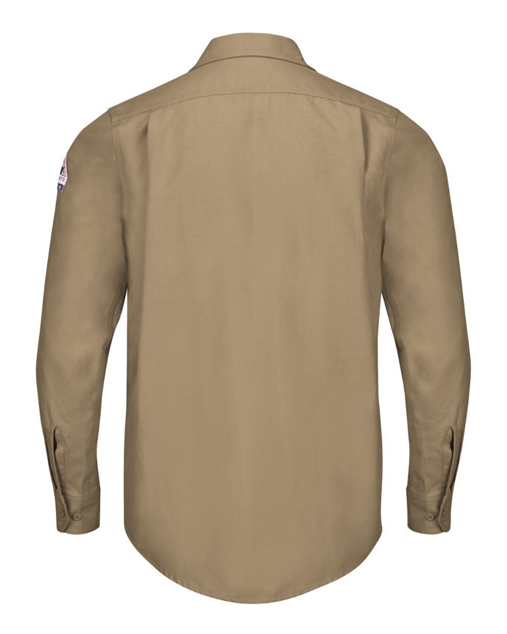 Front View of Khaki iQ Series® Endurance Work Shirt - QS40