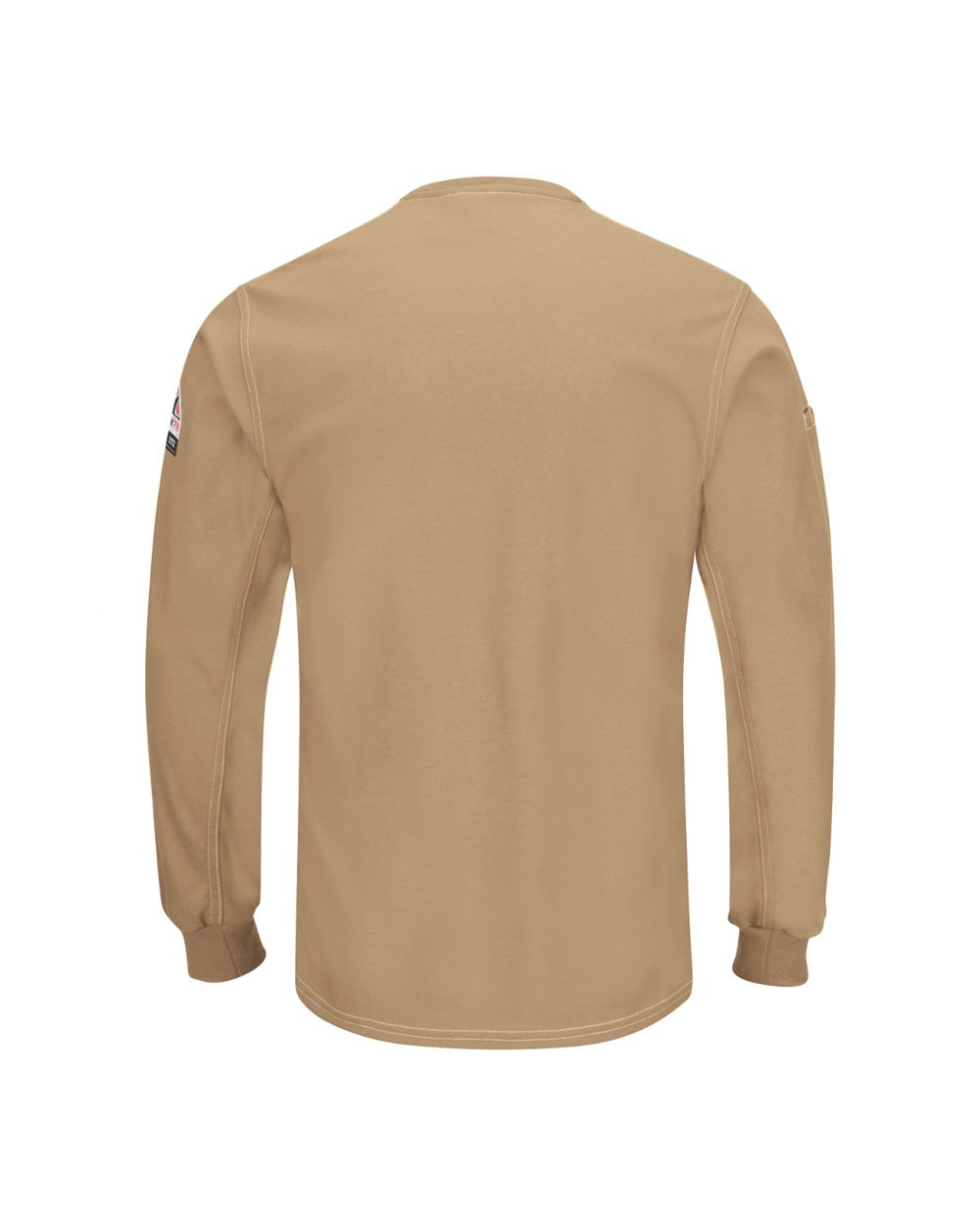 Front View of Khaki iQ Series® Plus Long Sleeve Henley - Tall Sizes - QT40T