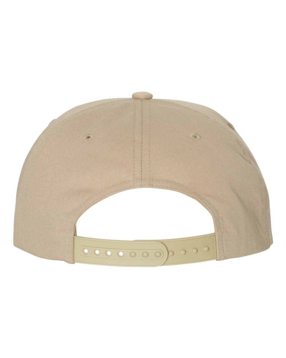 Front View of Khaki Lightly-Structured Five-Panel Snapback Cap - 6502