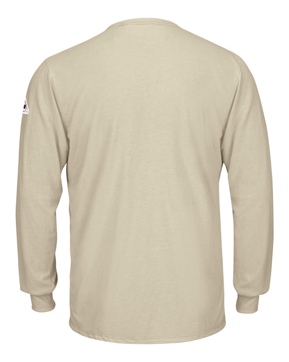 Front View of Khaki Long Sleeve Lightweight T-Shirt - Tall Sizes - SMT8T