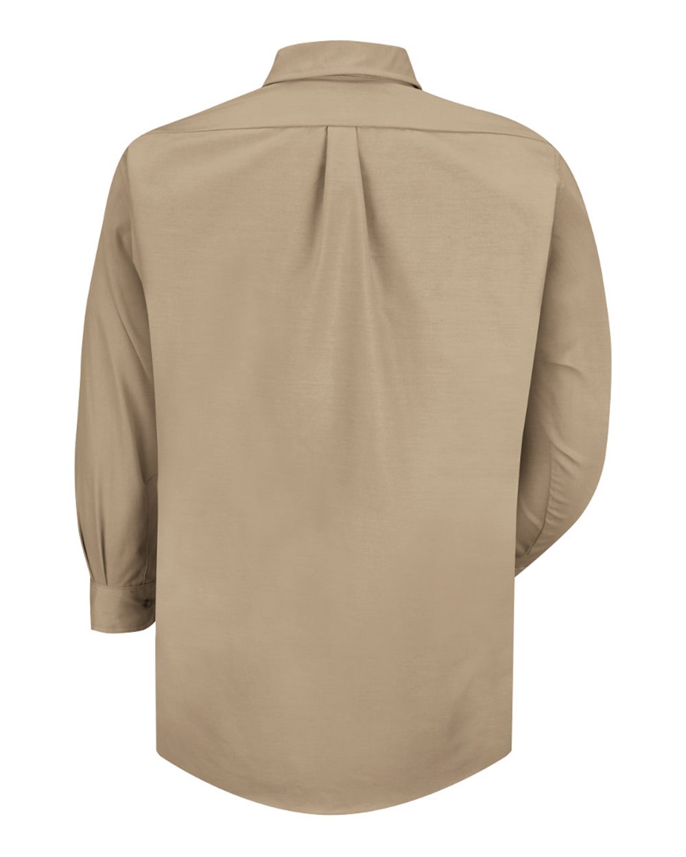 Front View of Khaki Poplin Dress Shirt - SP90