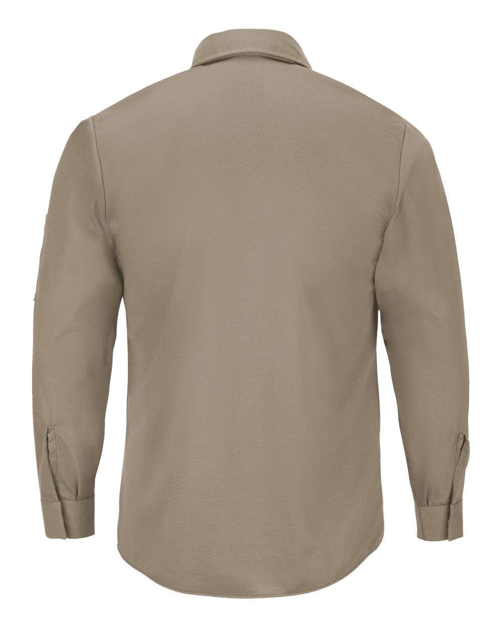 Front View of Khaki Pro Airflow Long Sleeve Work Shirt - Tall Sizes - SP3AT