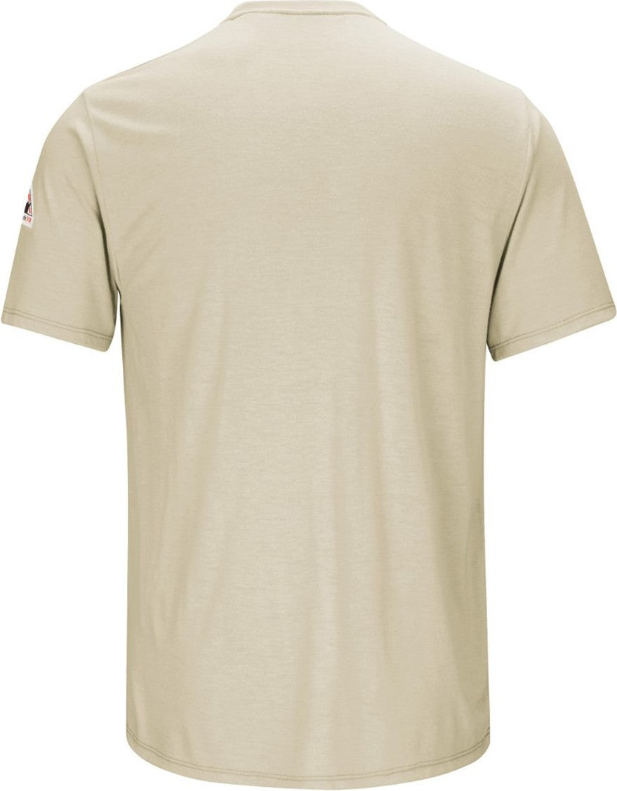 Front View of Khaki Short Sleeve Lightweight T-Shirt - SMT6