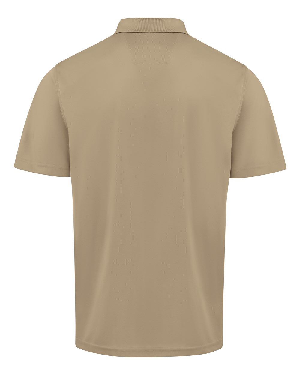 Front View of Khaki Short Sleeve Performance Knit Pocket Polo - SK98
