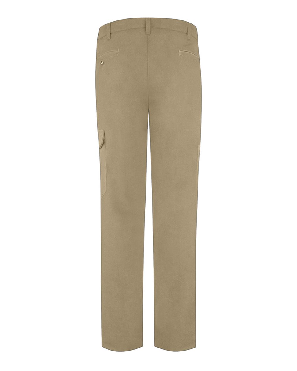 Rear View of Khaki - Unhemmed Cooltouch® 2 Cargo Pocket Pants - PMU2