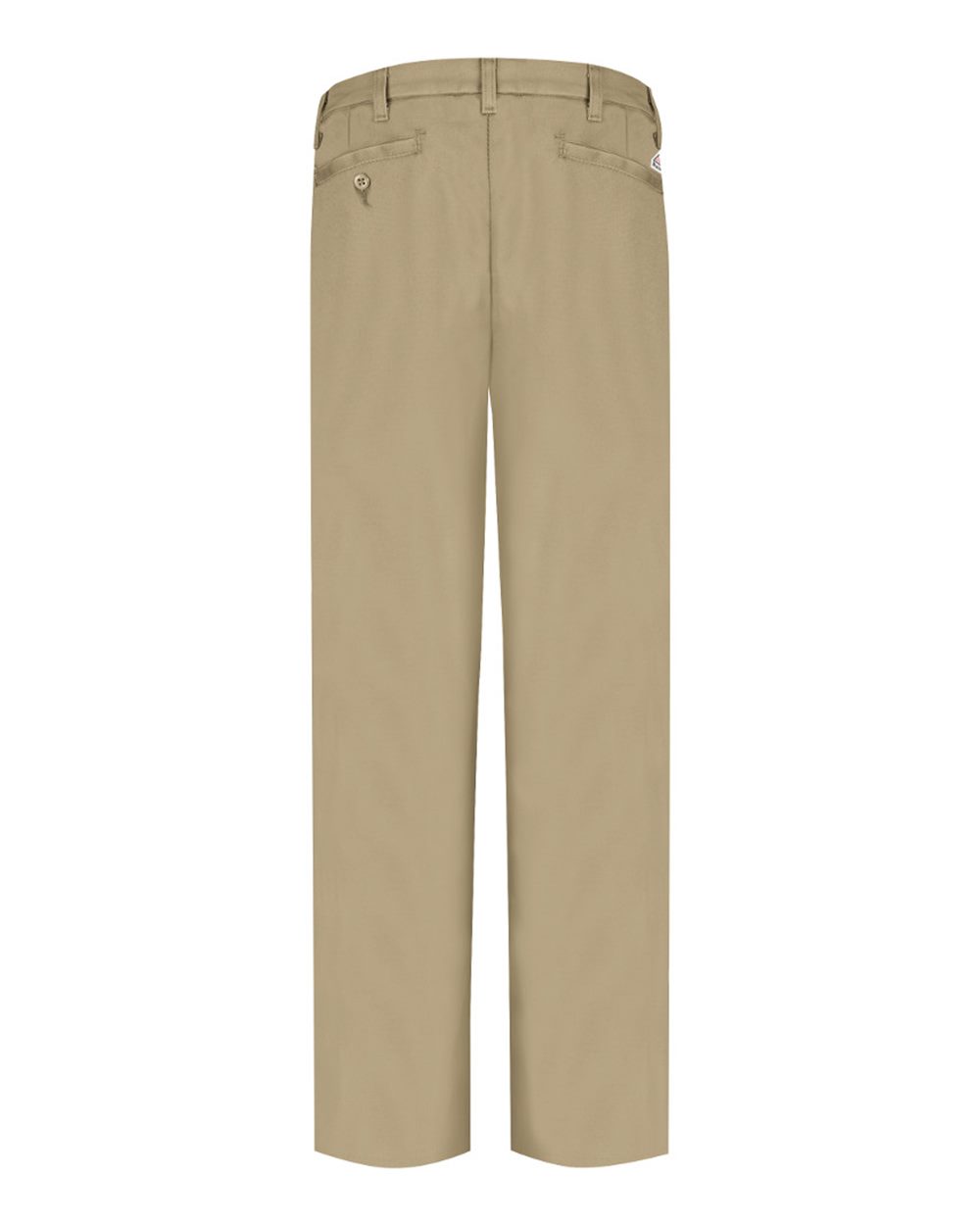 Rear View of Khaki - Unhemmed Excel FR™ Work Pants - PEW2