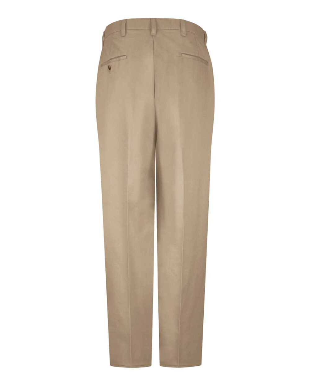 Khaki - Unhemmed Plain Front Casual Cotton Pants - PC44