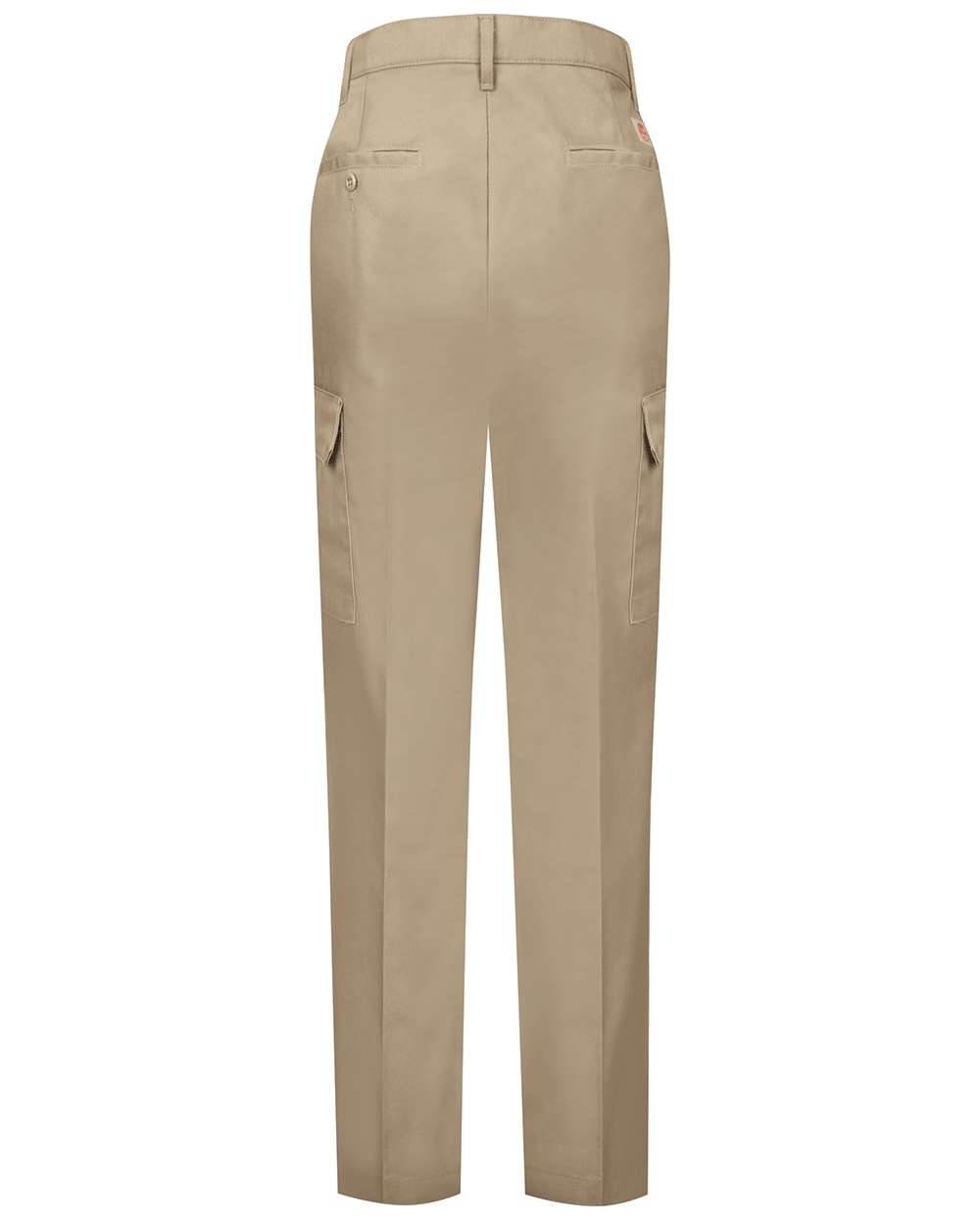 Front View of Khaki - Unhemmed Women's Industrial Cargo Pants - PT89