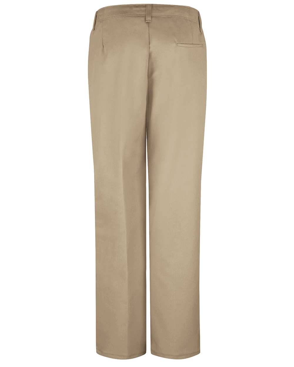 Rear View of Khaki - Unhemmed Women&#39;s Work N Motion Pants Extended Sizes - PZ33EXT
