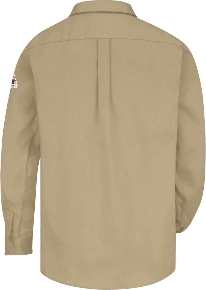 Front View of Khaki Uniform Shirt - Tall Sizes - SLU8T