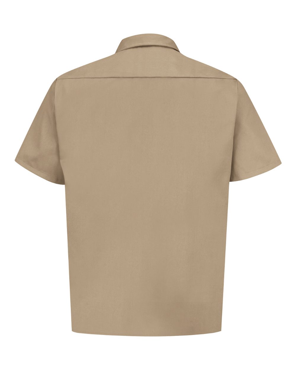 Front View of Khaki Utility Short Sleeve Work Shirt - ST62