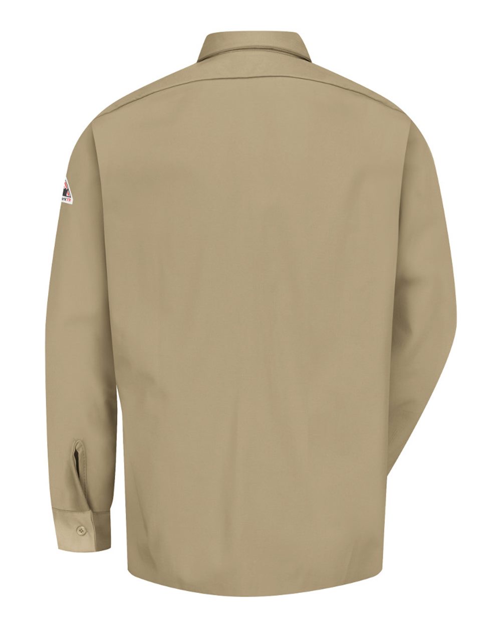 Front View of Khaki Work Shirt - EXCEL FR® ComforTouch - Tall Sizes - SLW2T
