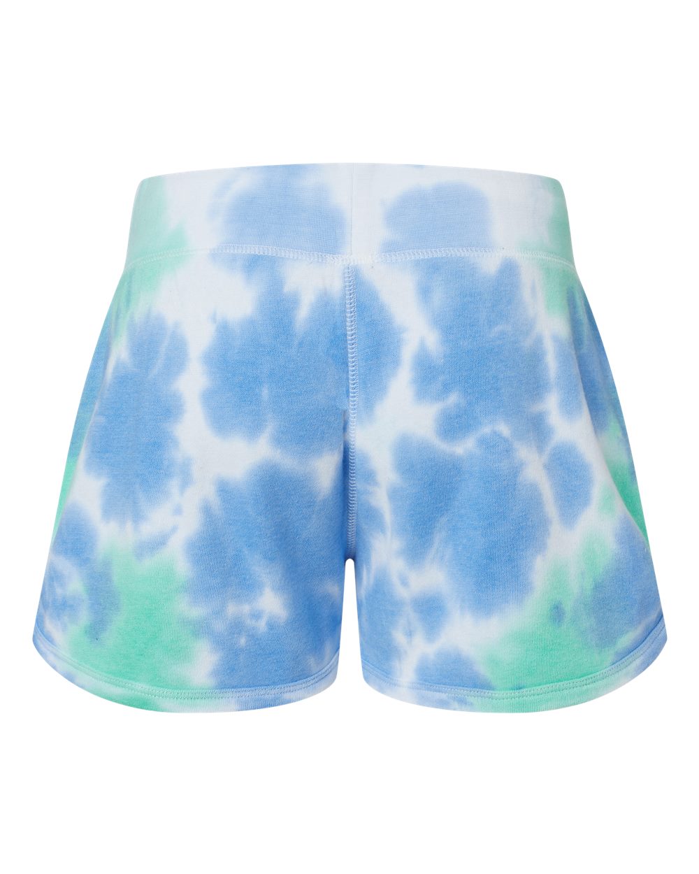 Front View of Lagoon Tie Dye Women's Fleece Shorts - 8856