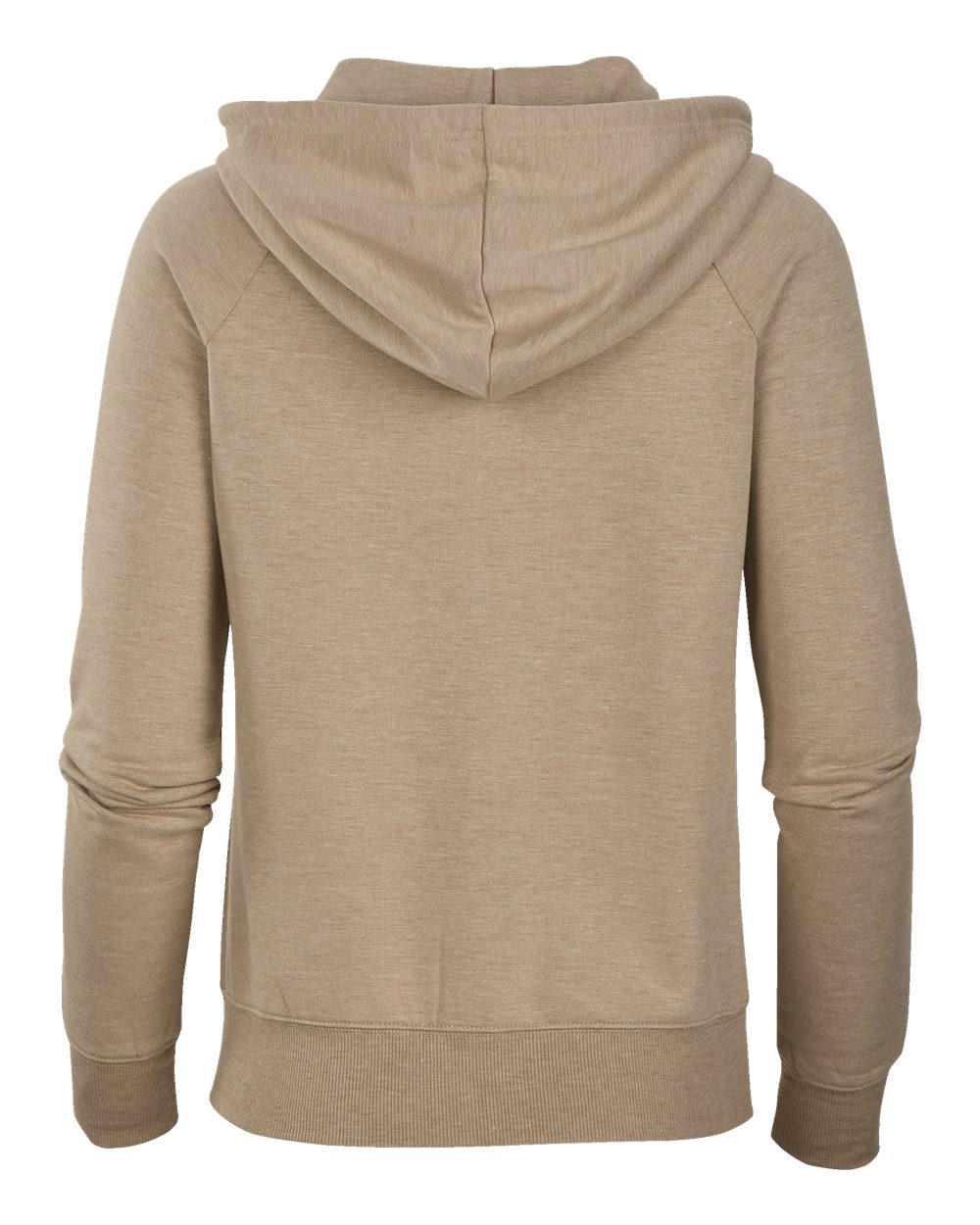 Front View of Latte Heather Women's Dream Fleece Full-Zip Hooded Sweatshirt - BW5201