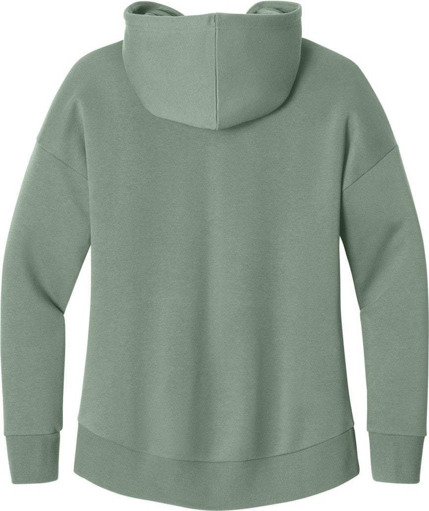 Front View of LaurelGrn District Women's Perfect Weight Fleece Drop Shoulder Full-Zip Hoodie DT1104