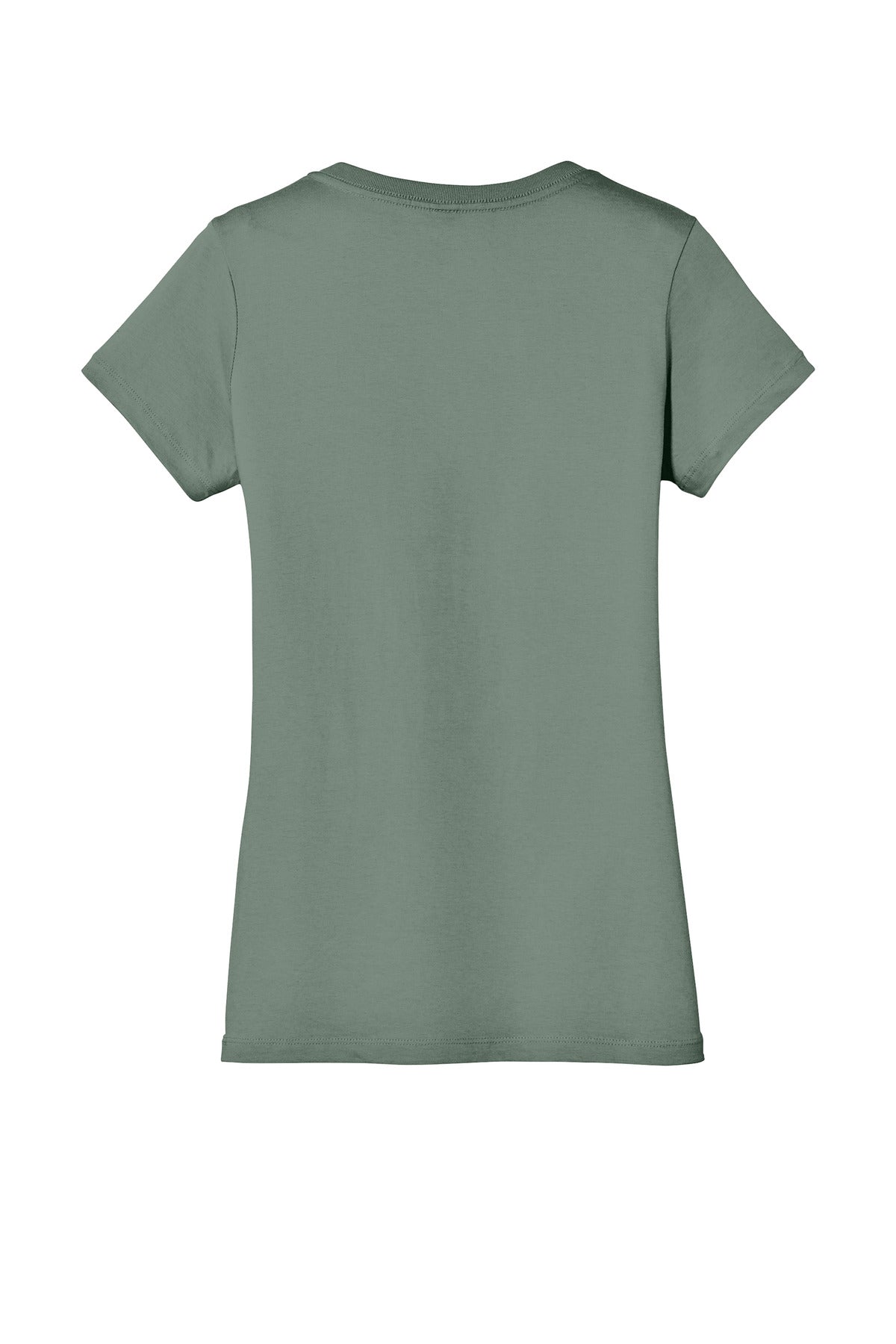 Rear View of LaurelGrn District - Women's Perfect Weight V-Neck Tee. DM1170L