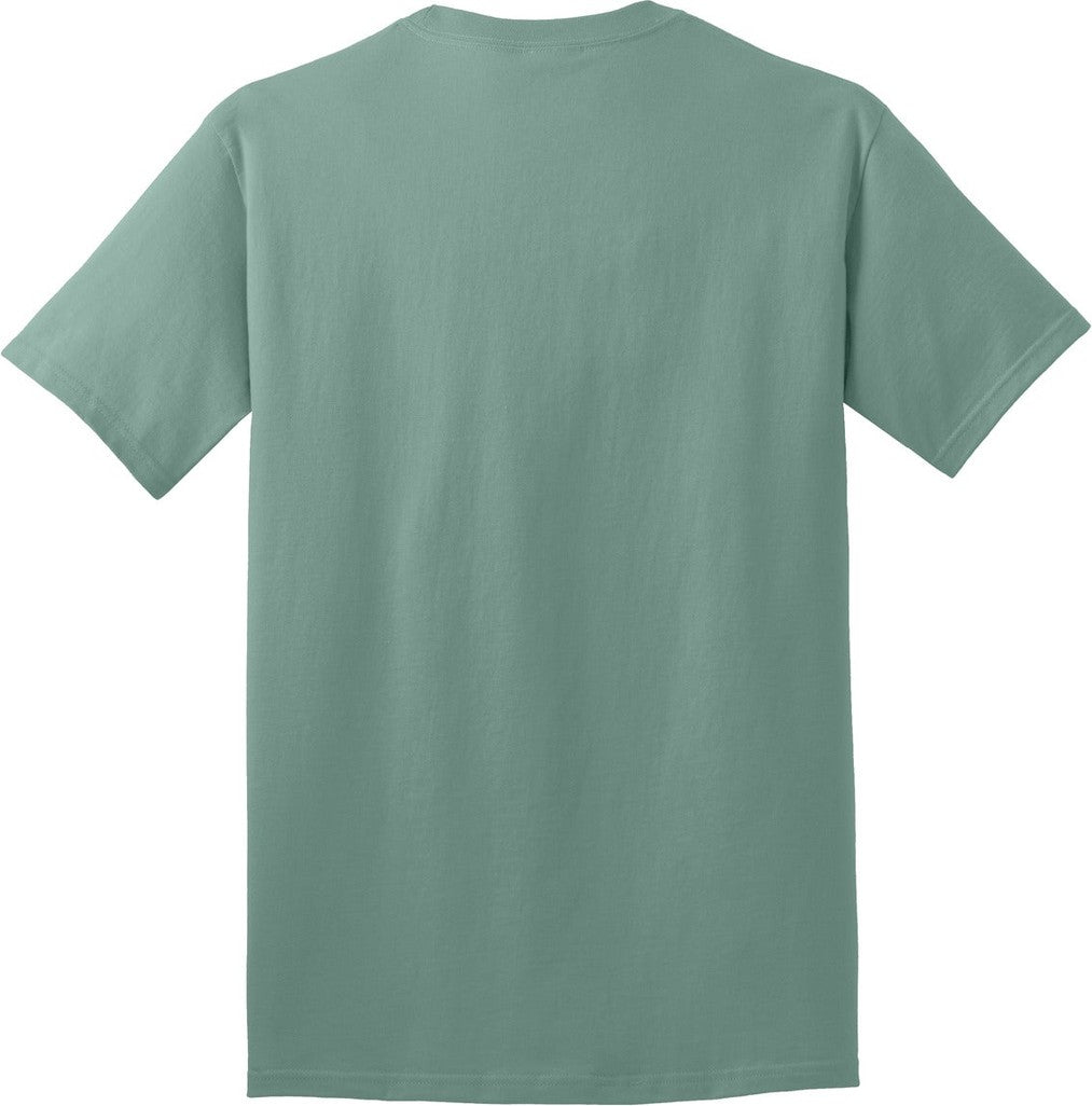 Rear View of LaurelGrn Port & Co Core Cotton Tee. PC54