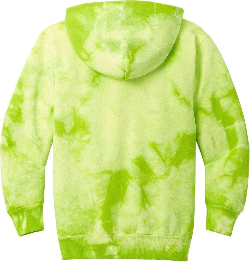 Front View of LemonLime Port & Co Youth Crystal Tie-Dye Pullover Hoodie PC144Y