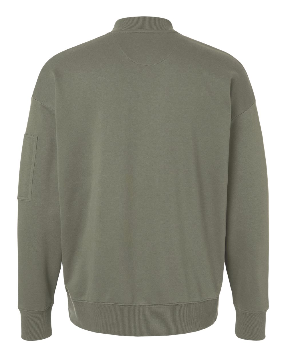 Rear View of Lieutenant Unisex French Terry Bomber Jacket - FTJ77 plain