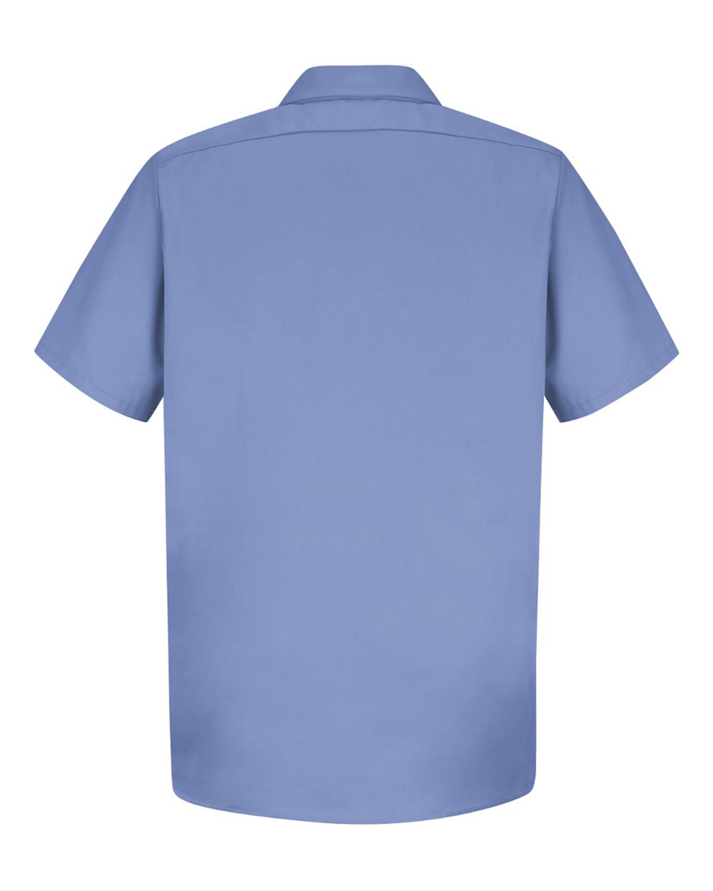 Front View of Light Blue Cotton Short Sleeve Uniform Shirt - SC40