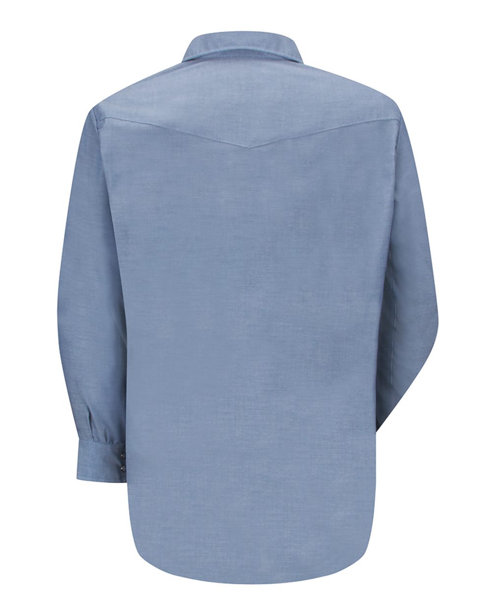 Front View of Light Blue Deluxe Western Style Long Sleeve Shirt - SC14