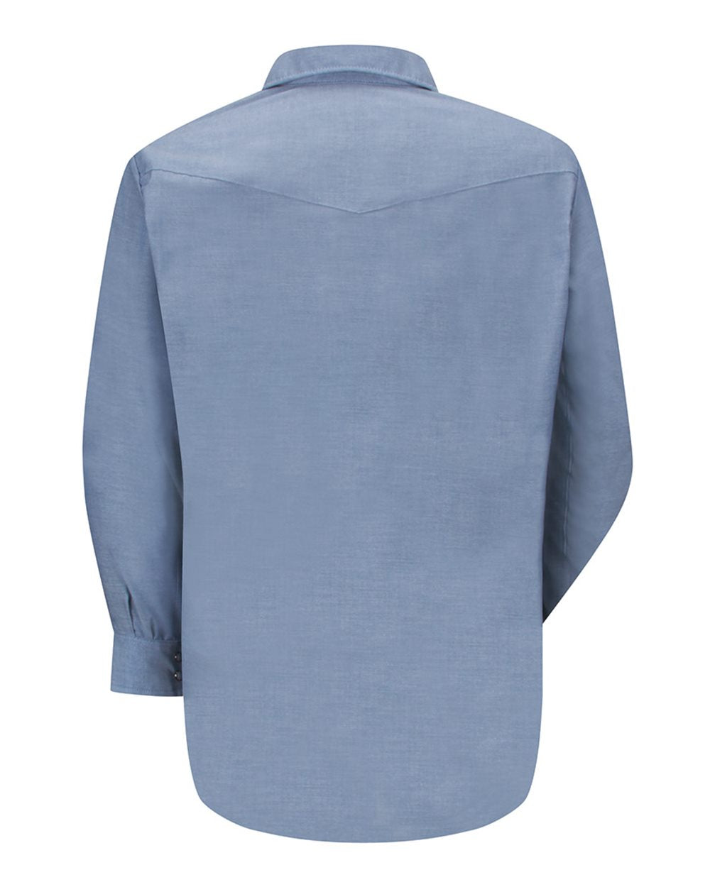 Front View of Light Blue Deluxe Western Style Long Sleeve Shirt - Tall Sizes - SC14T