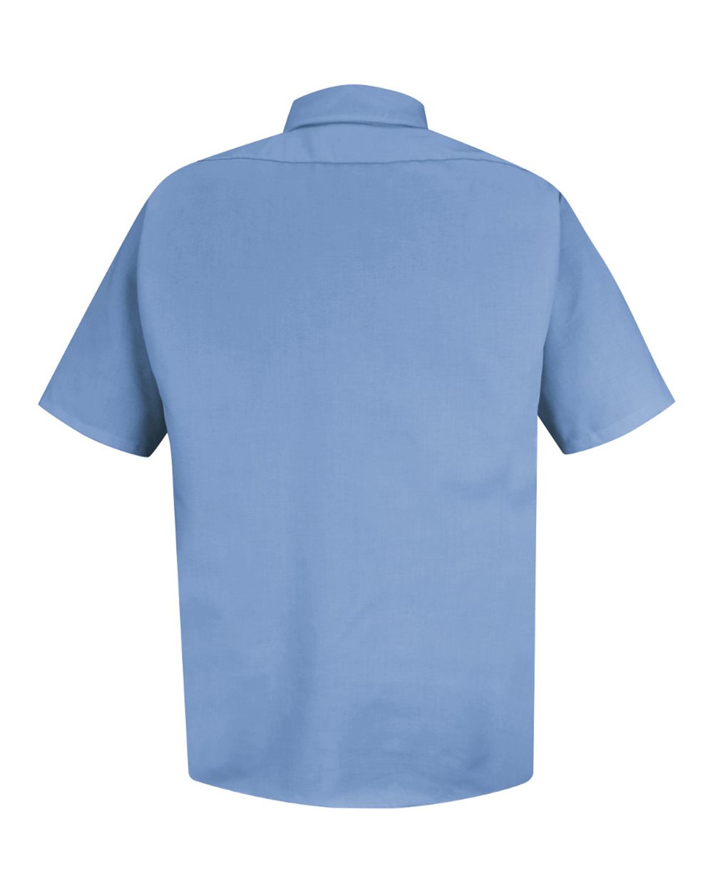 Rear View of Light Blue Easy Care Short Sleeve Dress Shirt - SS46