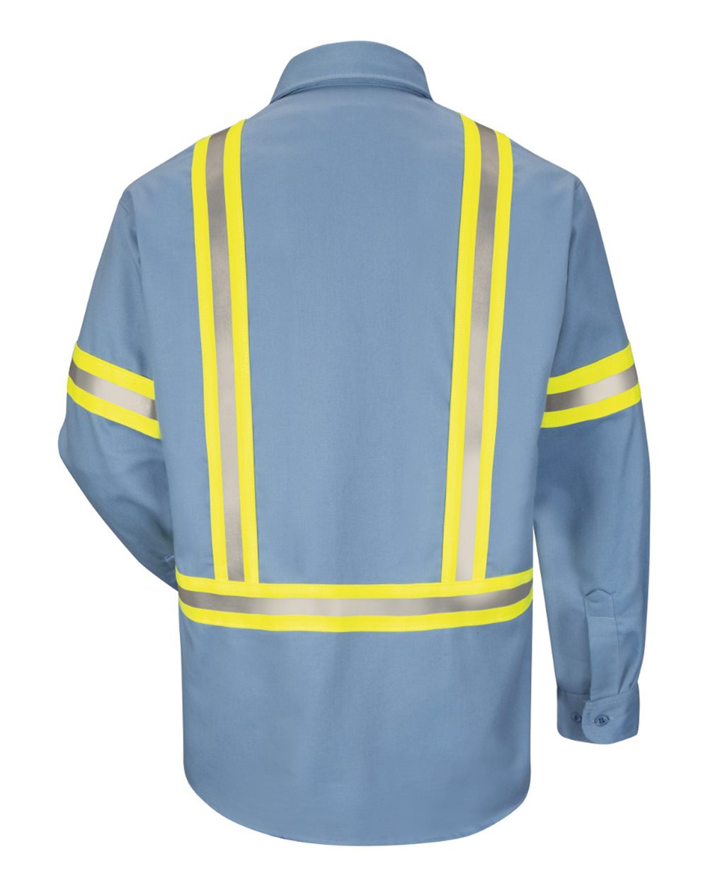 Front View of Light Blue Enhanced Visibility Uniform Shirt - SLDT