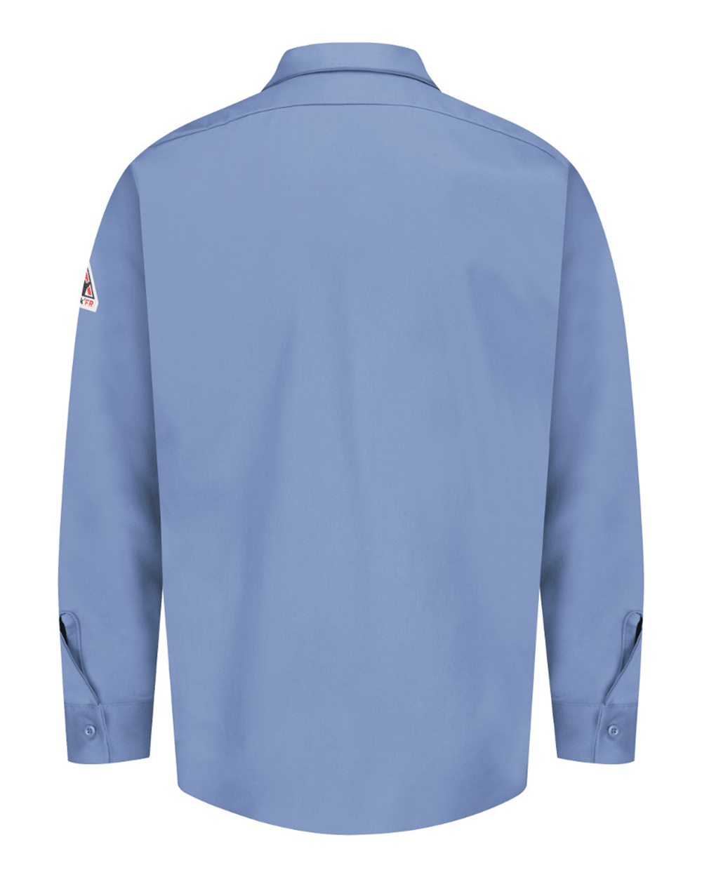 Front View of Light Blue Flame Resistant Excel Work Shirt - SEW2