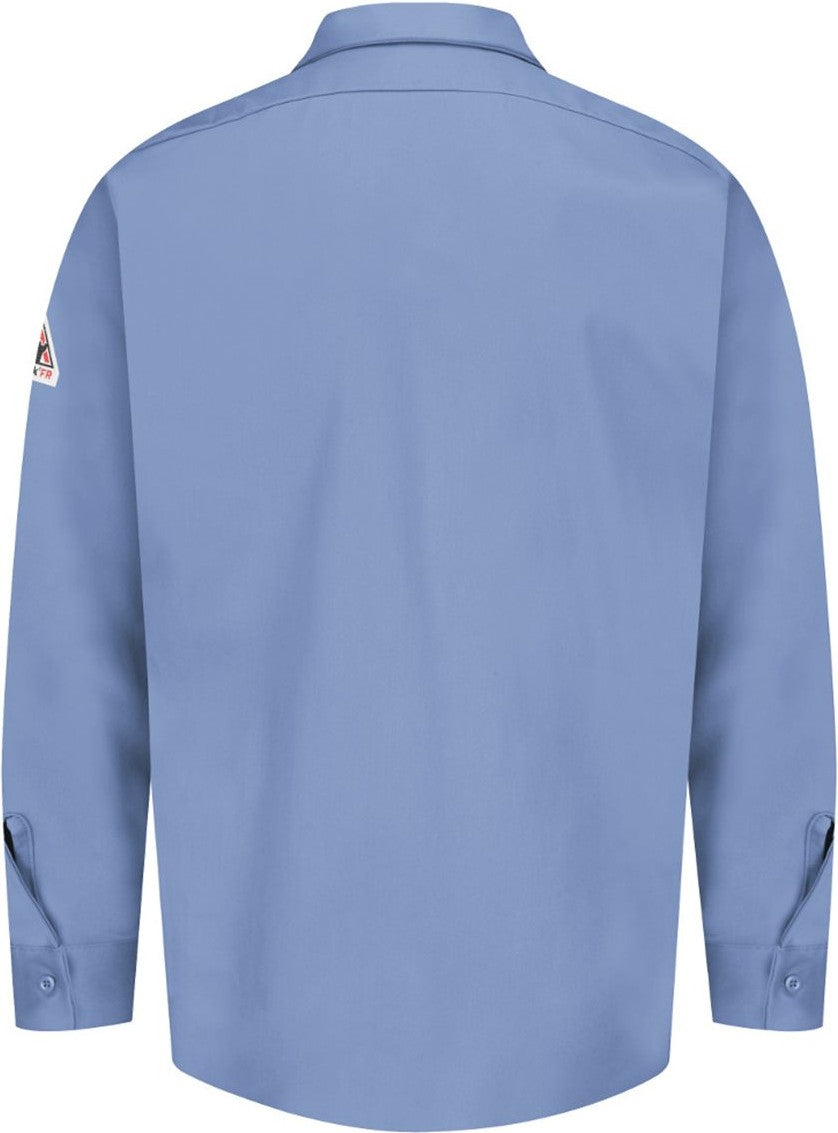Front View of Light Blue Flame Resistant Excel Work Shirt - Tall Sizes - SEW2T