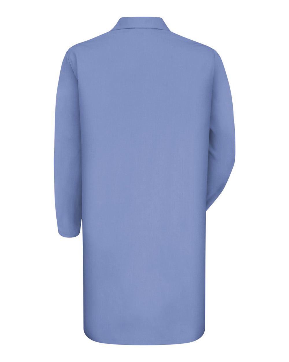 Front View of Light Blue Gripper Front Lab Coat - KP18