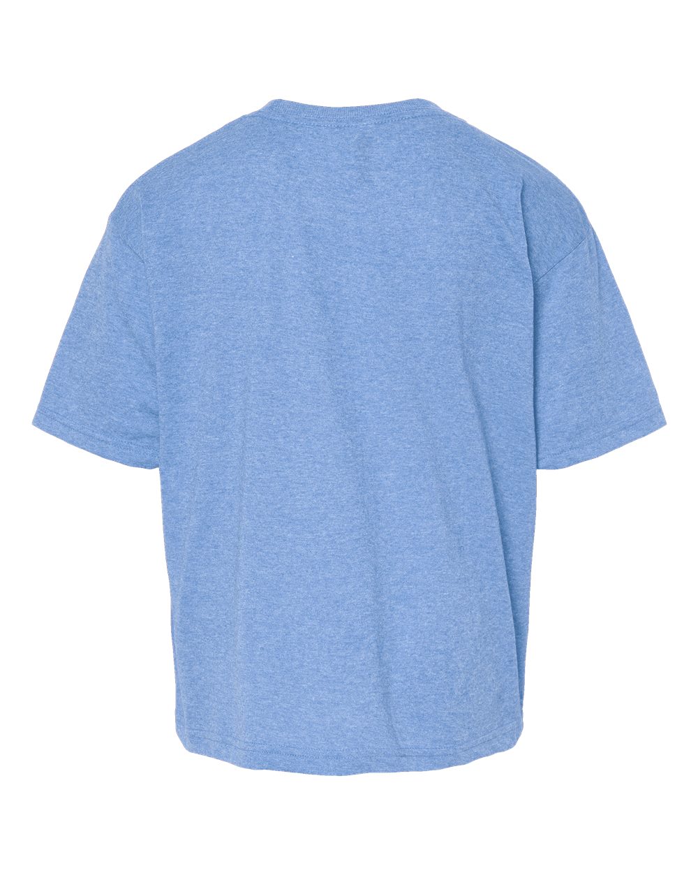 Front View of Light Blue Heather Youth Gold Soft Touch T-Shirt - 4850