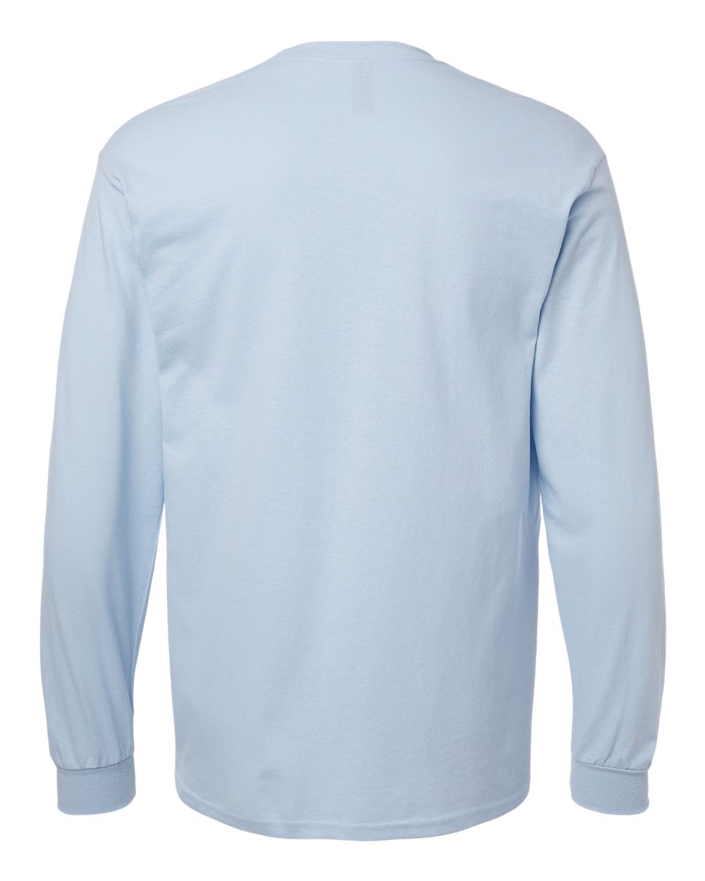 Front View of Light Blue Heavy Cotton™ Long Sleeve T-Shirt - 5400
